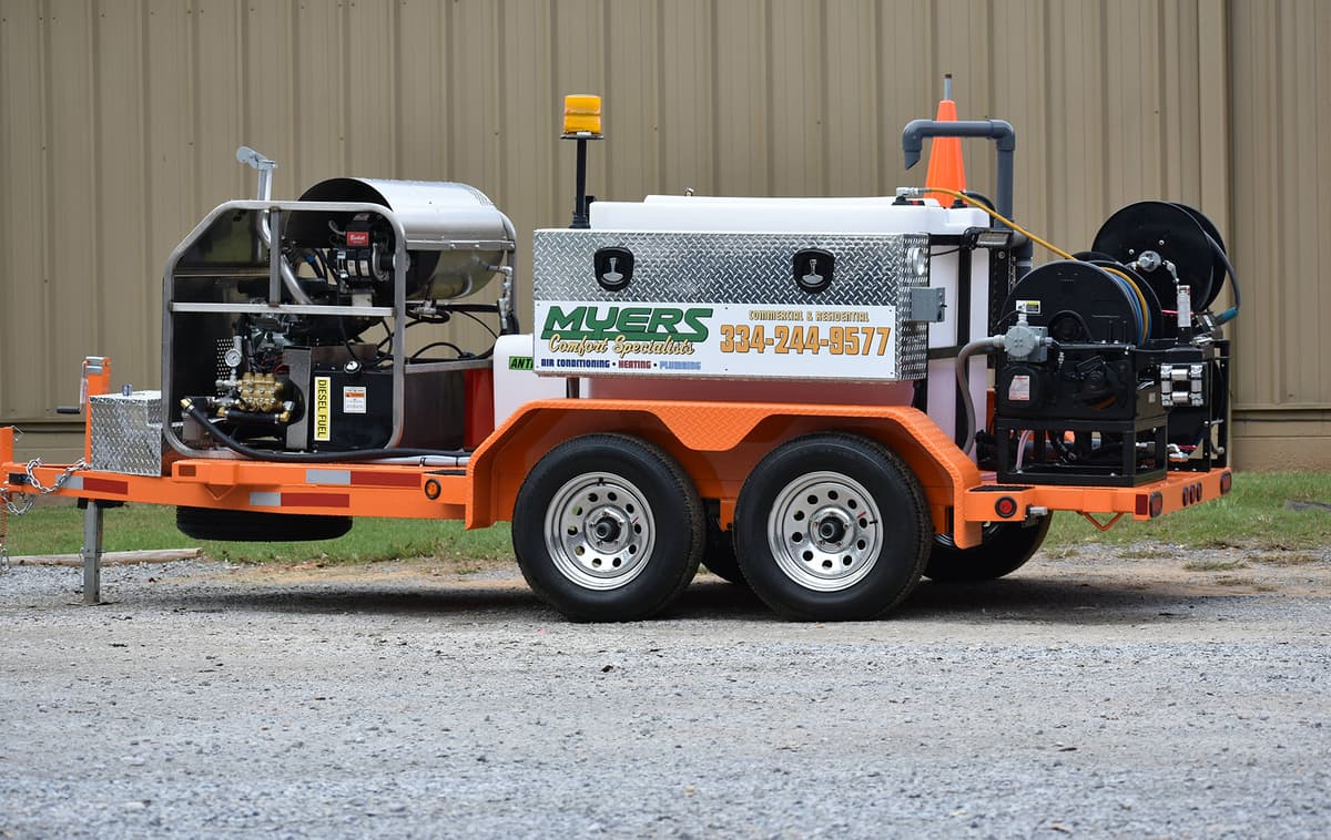 Myers Comfort Specialists commercial-grade hot water jetter